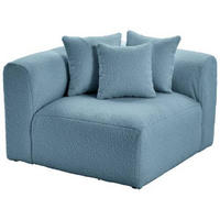 SOFAELEMENT in Flachgewebe, Teddystoff Blau  - Blau, Trend, Textil (115/70/115cm) - Livetastic