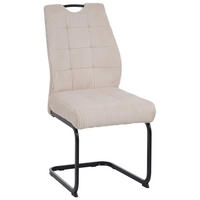 NIHAJNI STOL, kovina, tekstil črna, bež  - črna/bež, Design, kovina/tekstil (46/96/61.5cm) - Carryhome