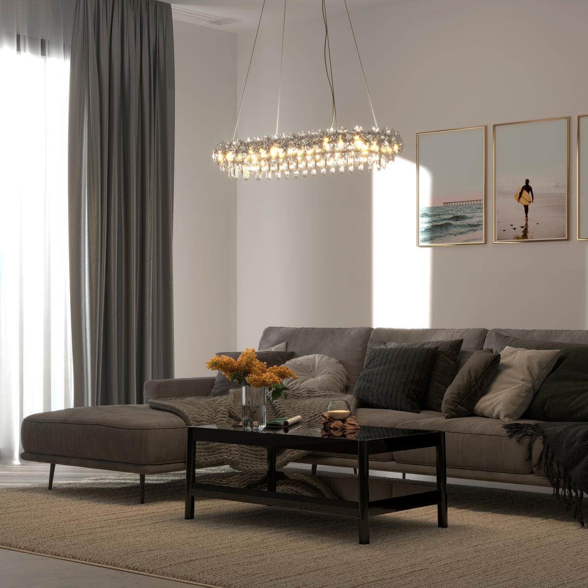 LED-HÄNGELEUCHTE 85/30/150 cm    - Klar, Design, Glas/Metall (85/30/150cm) - Glandor
