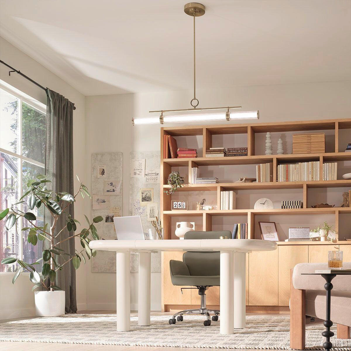 LED-HÄNGELEUCHTE Kichler 23,8/122,2 cm  - Champagner, Design, Glas/Kunststoff (23,8/122,2cm) - Elstead Lighting