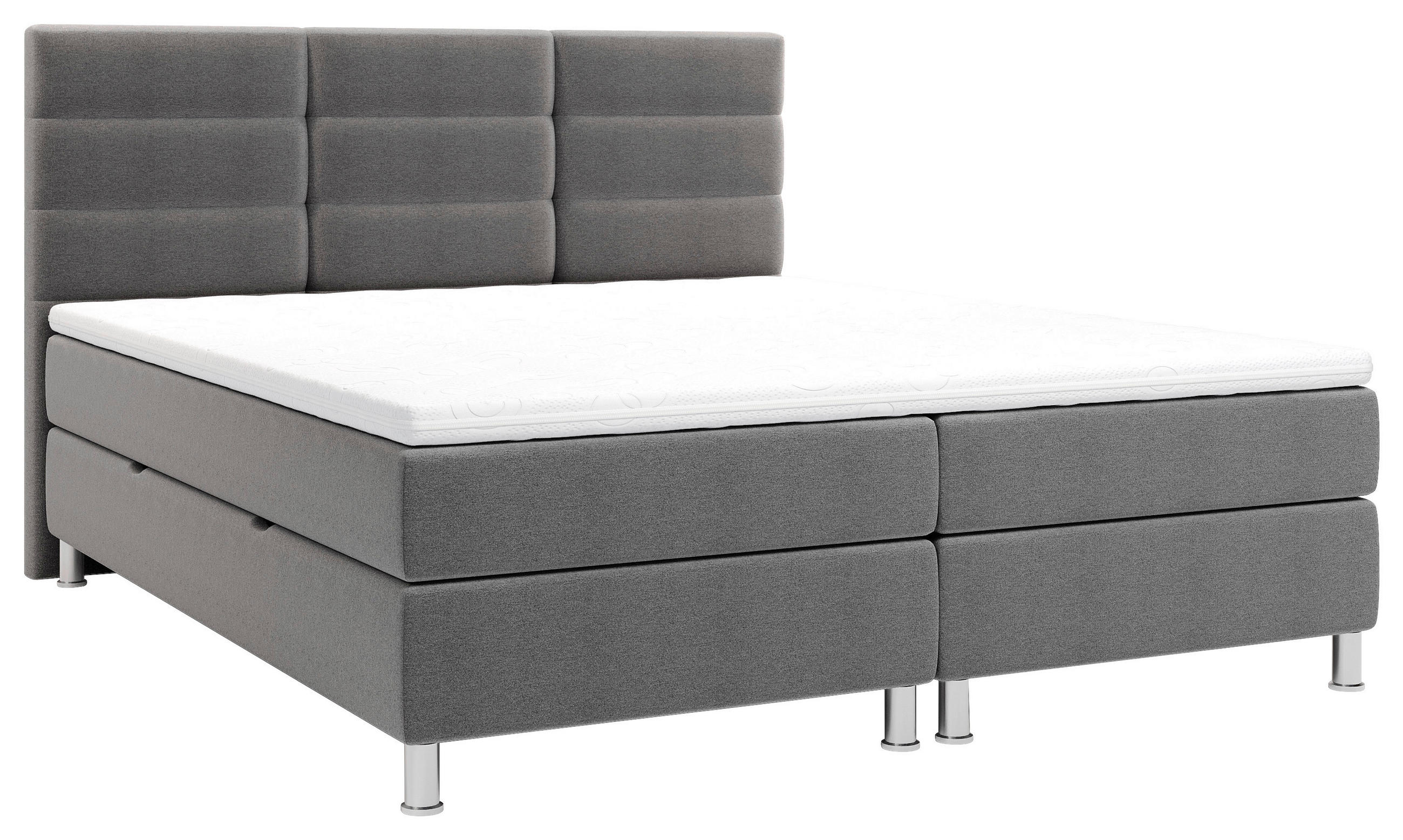 BOXBETT 180/200 cm  Anthrazit  - Chromfarben/Anthrazit, Konventionell, Textil/Metall (180/200cm) - Carryhome