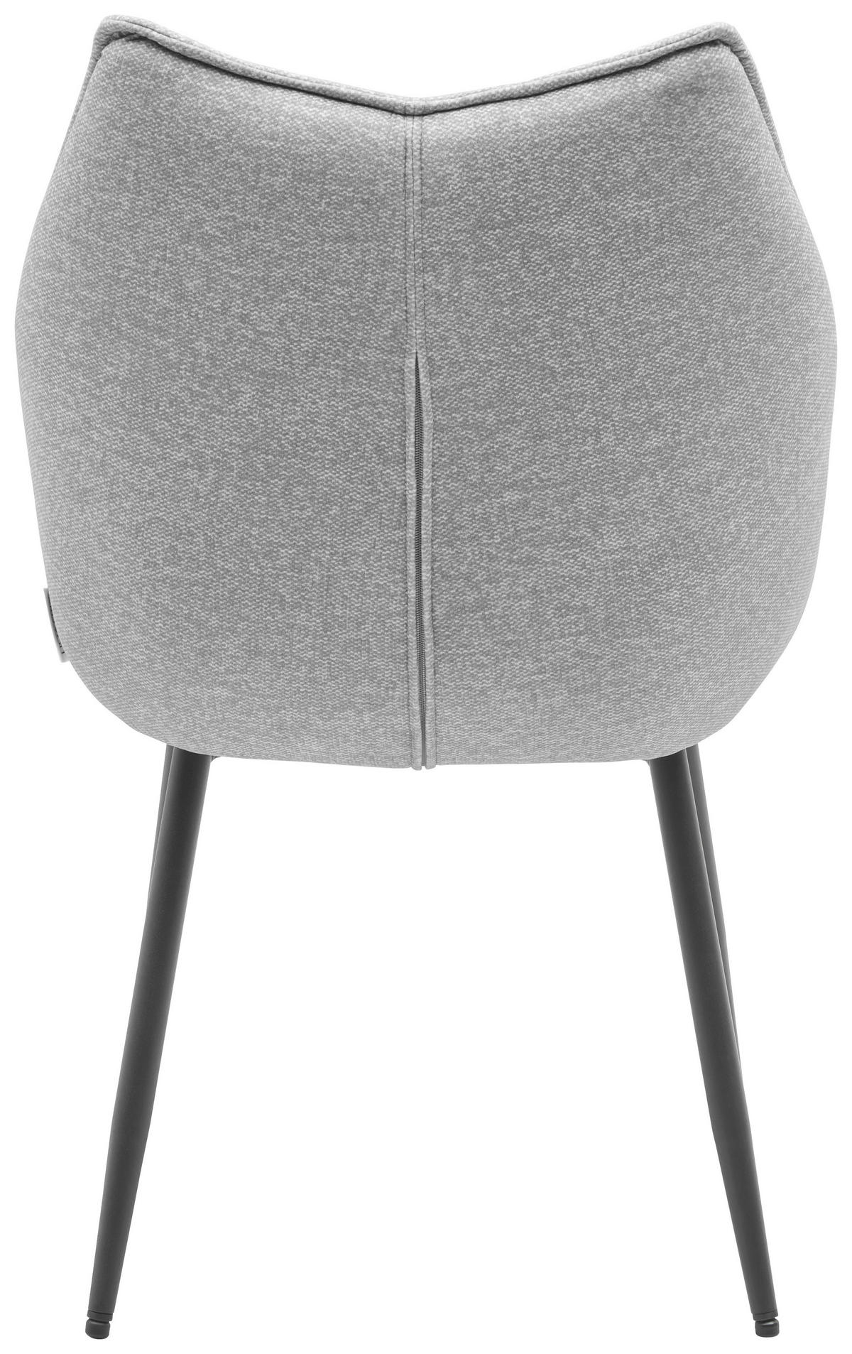 STUHL Samt Grau, Schwarz  - Schwarz/Grau, LIFESTYLE, Textil/Metall (55/87/61cm) - MID.YOU