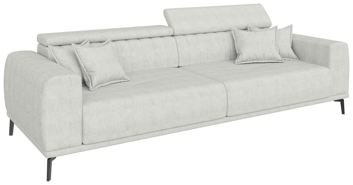 BIGSOFA Webstoff Naturfarben  - Schwarz/Naturfarben, KONVENTIONELL, Textil/Metall (280/80/110cm) - Carryhome