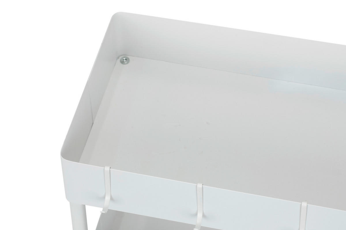 SERVIERWAGEN Weiß  - Schwarz/Weiß, MODERN, Metall (40/64/22cm) - PBJ