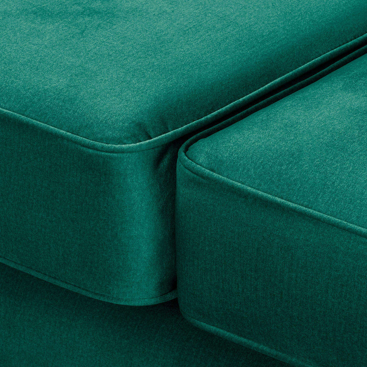 3-SITZER-SOFA Velours Grün  - Dunkelbraun/Grün, Design, Holz/Textil (210/98/95cm) - P & B