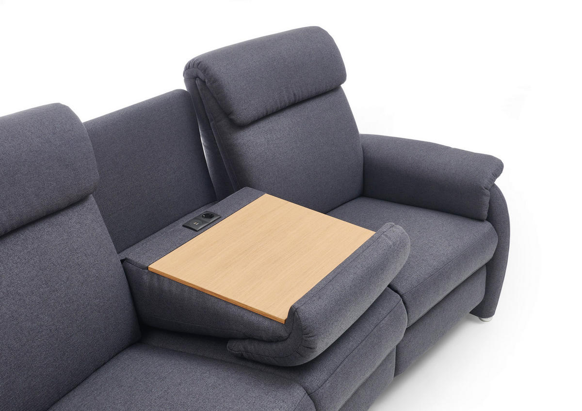 TRAPEZSOFA Flachgewebe Anthrazit  - Anthrazit, KONVENTIONELL, Textil (222/107/102cm) - Pure Home Comfort