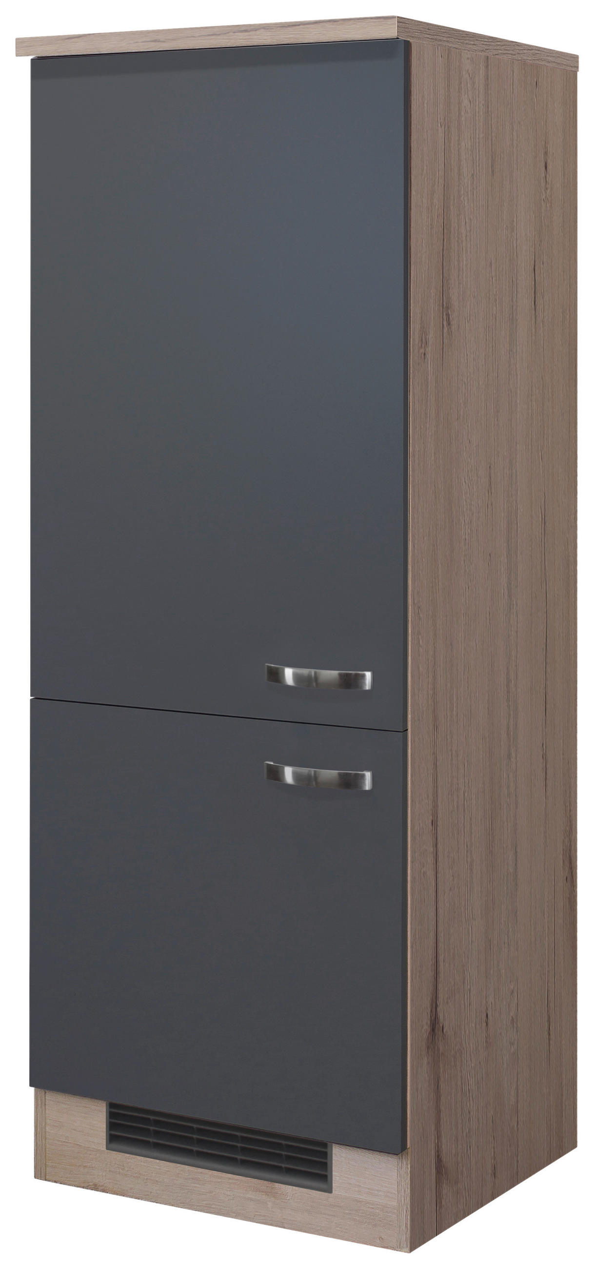 GERÄTEUMBAUSCHRANK 60/161,6/60 cm  in Dunkelgrau, Eiche San Remo  - Edelstahlfarben/Dunkelgrau, MODERN, Holzwerkstoff/Metall (60/161,6/60cm) - FlexWell