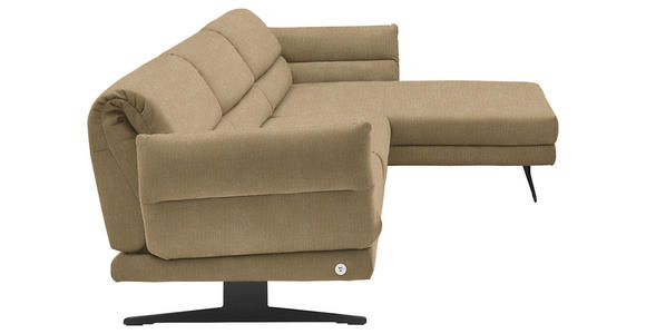 ECKSOFA  in Flachgewebe Senfgelb  279-327/176-217 cm  - Senfgelb/Schwarz, Design, Textil/Metall (279-327/176-217cm) - Dieter Knoll