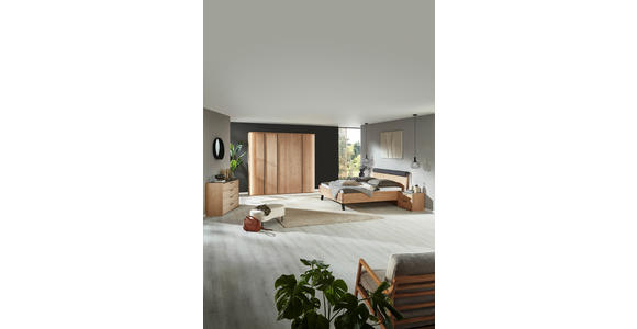 BETT 180/200 cm,  in Anthrazit, Eichefarben,  - Eichefarben/Anthrazit, KONVENTIONELL, Holz/Metall (180/200cm) - Dieter Knoll