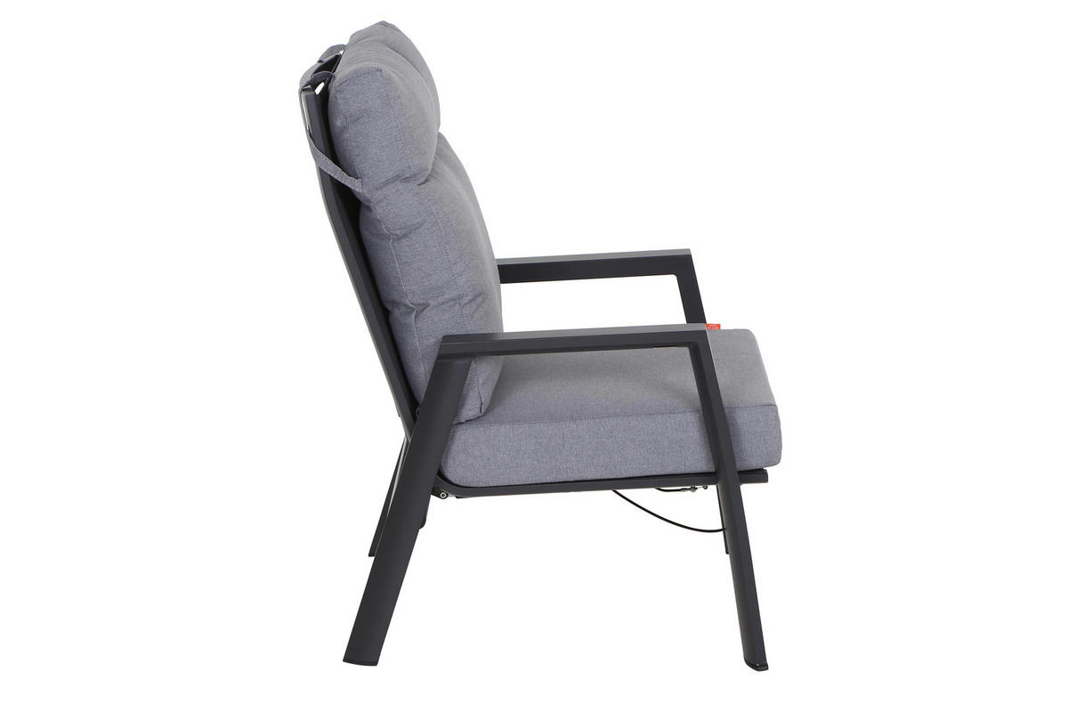 LOUNGESESSEL Anthrazit Aluminium  - Dunkelgrau/Anthrazit, Basics, Kunststoff/Textil (72,5/99/82,5cm) - Siena Garden