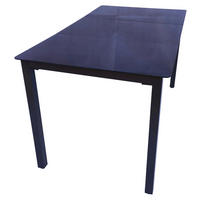 GARTENTISCH 140/73/80 cm Metall, Glas Schwarz rechteckig  - Schwarz, Basics, Glas/Metall (140/73/80cm) - Gardenson