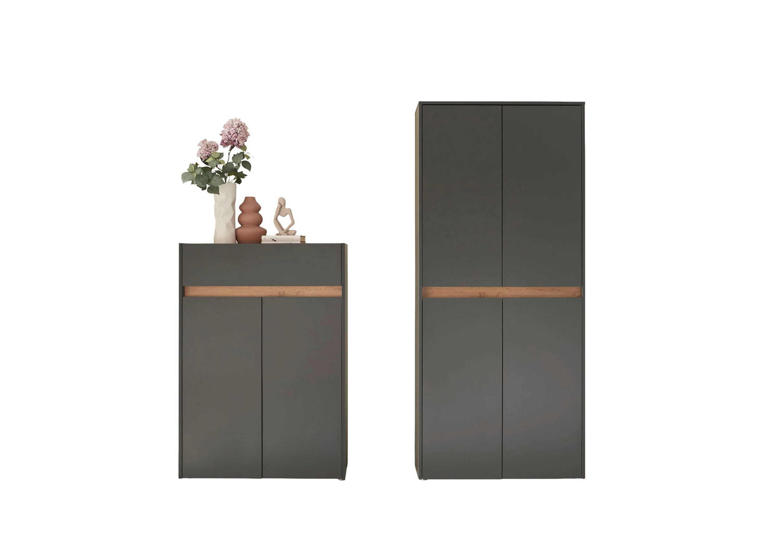 GARDEROBE 2-teilig  in 170/195/35 cm  - Anthrazit/Eiche Wotan, Design, Holzwerkstoff (170/195/35cm) - Modante