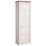 GARDEROBENSCHRANK 64,2/196,5/38,5 cm  - Weiß/Grau, LIFESTYLE, Holzwerkstoff/Metall (64,2/196,5/38,5cm) - Hom`in