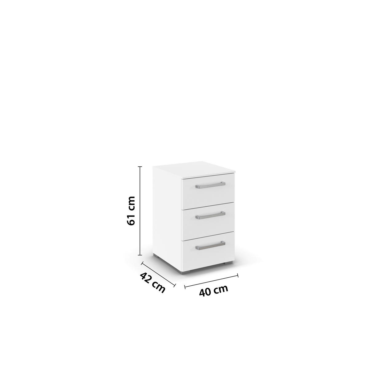 NACHTSCHRANK 40/61/42 cm  - Edelstahlfarben/Alufarben, Basics, Holzwerkstoff/Kunststoff (40/61/42cm) - Xora