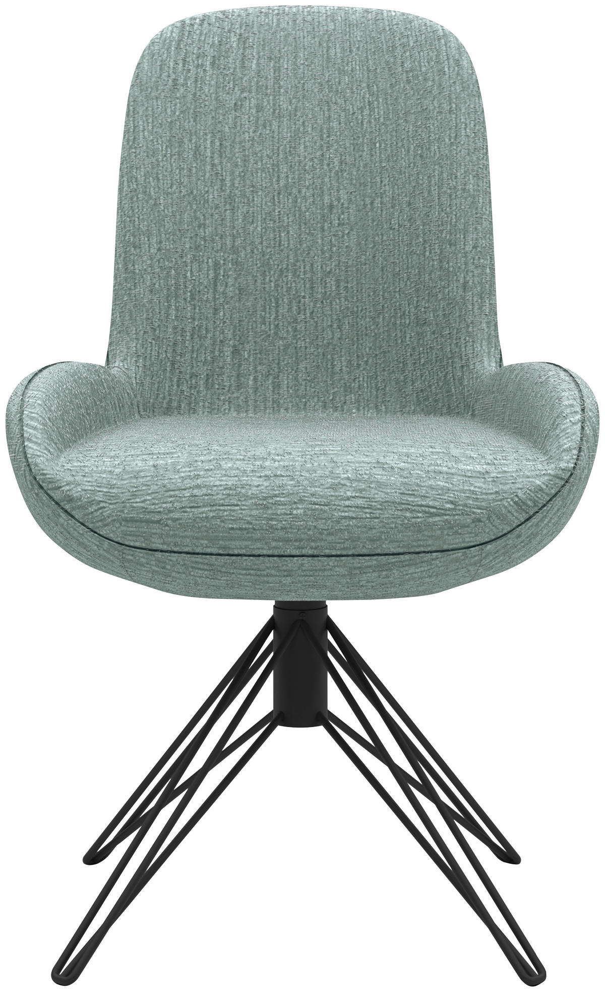 STUHL Chenille Graublau  - Graublau/Schwarz, Design, Textil/Metall (55/90/62cm) - Musterring