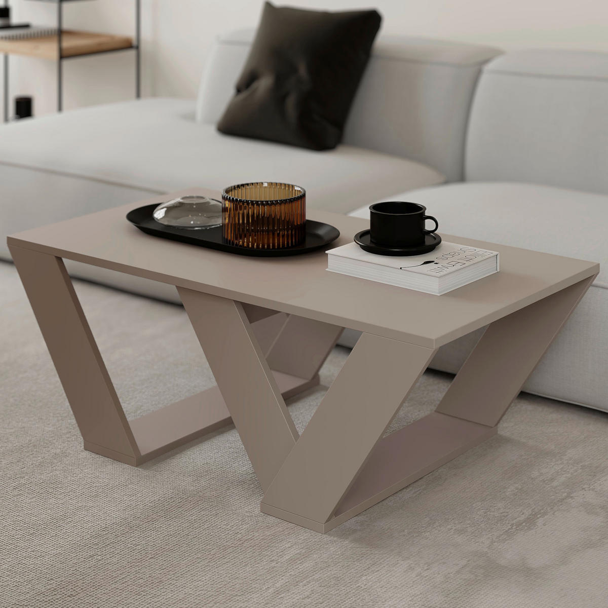 KONFERENČNÍ STOLEK, béžová, kompozitní dřevo, 120/40/60 cm - béžová, Design, kompozitní dřevo (120/40/60cm) - Livetastic
