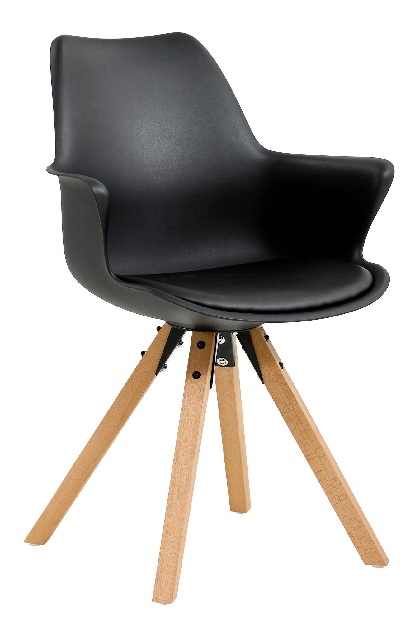 SADA ŽIDLÍ S PODRUČKAMI 2 kusy - černá/barvy dubu, Moderní, dřevo/textil (58/84/61cm) - Livetastic
