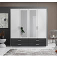 KLEIDERSCHRANK  in Graphitfarben, Weiß  - Alufarben/Graphitfarben, KONVENTIONELL, Glas/Holzwerkstoff (180/190/51cm) - Carryhome