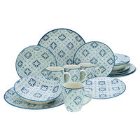 KOMBISERVICE Yara Blau 16-teilig  - Blau/Weiß, Basics, Keramik (32,5/32,5/31cm) - Creatable