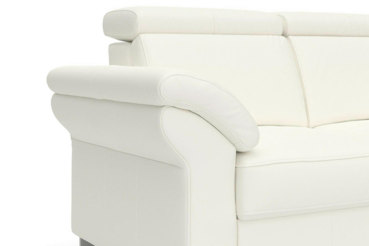 2-SITZER-SOFA ARNGAST E Weiß Echtleder  - Chromfarben/Weiß, Basics, Leder/Textil (156/84/93cm) - Sit & More