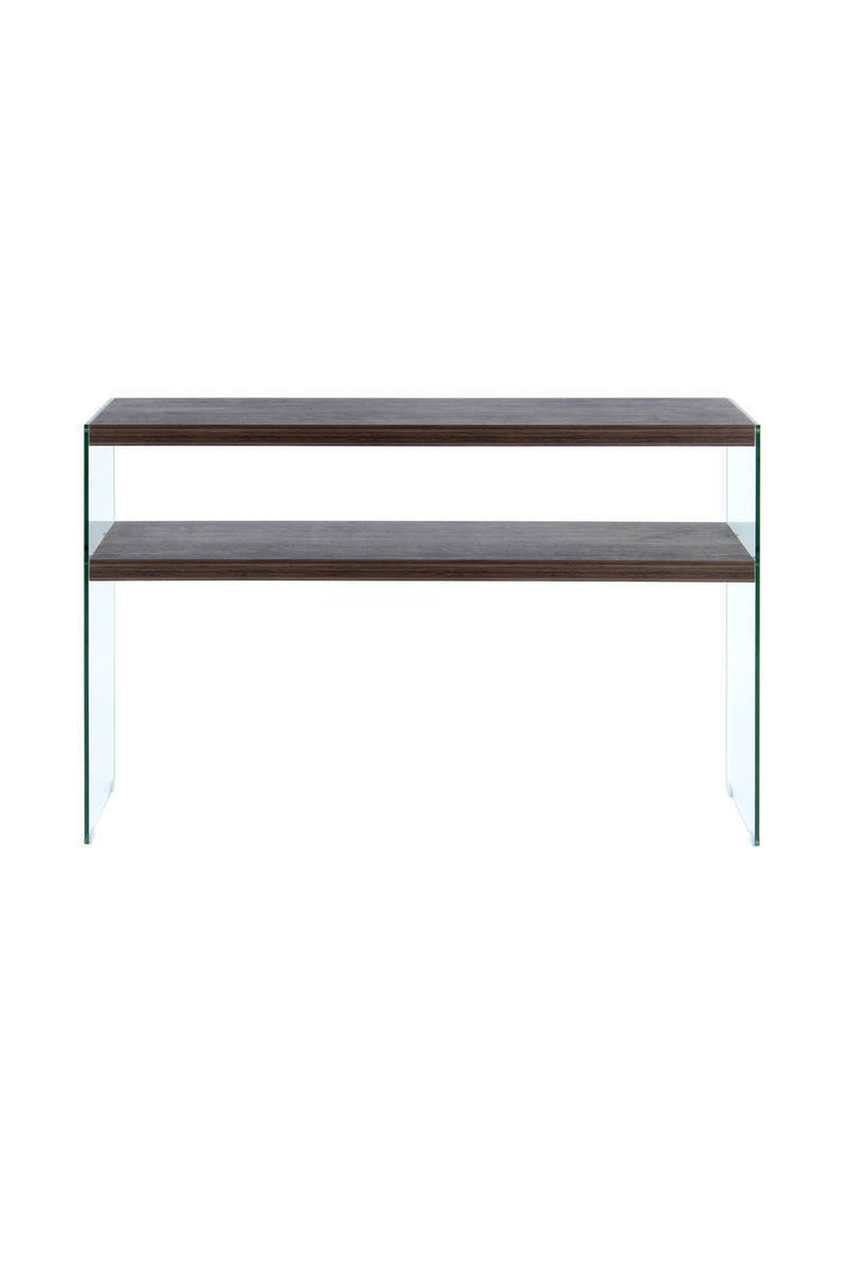 BEISTELLTISCH in Glas, Holzwerkstoff 32/110/75 cm  - Klar/Braun, Basics, Glas/Holzwerkstoff (32/110/75cm) - Kayoom