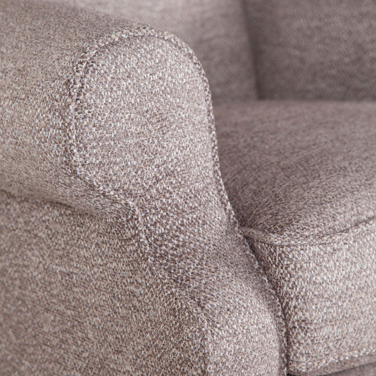 OHRENSESSEL Chenille Braun  - Braun/Grau, KONVENTIONELL, Holz/Textil (83/102/87cm) - Carryhome