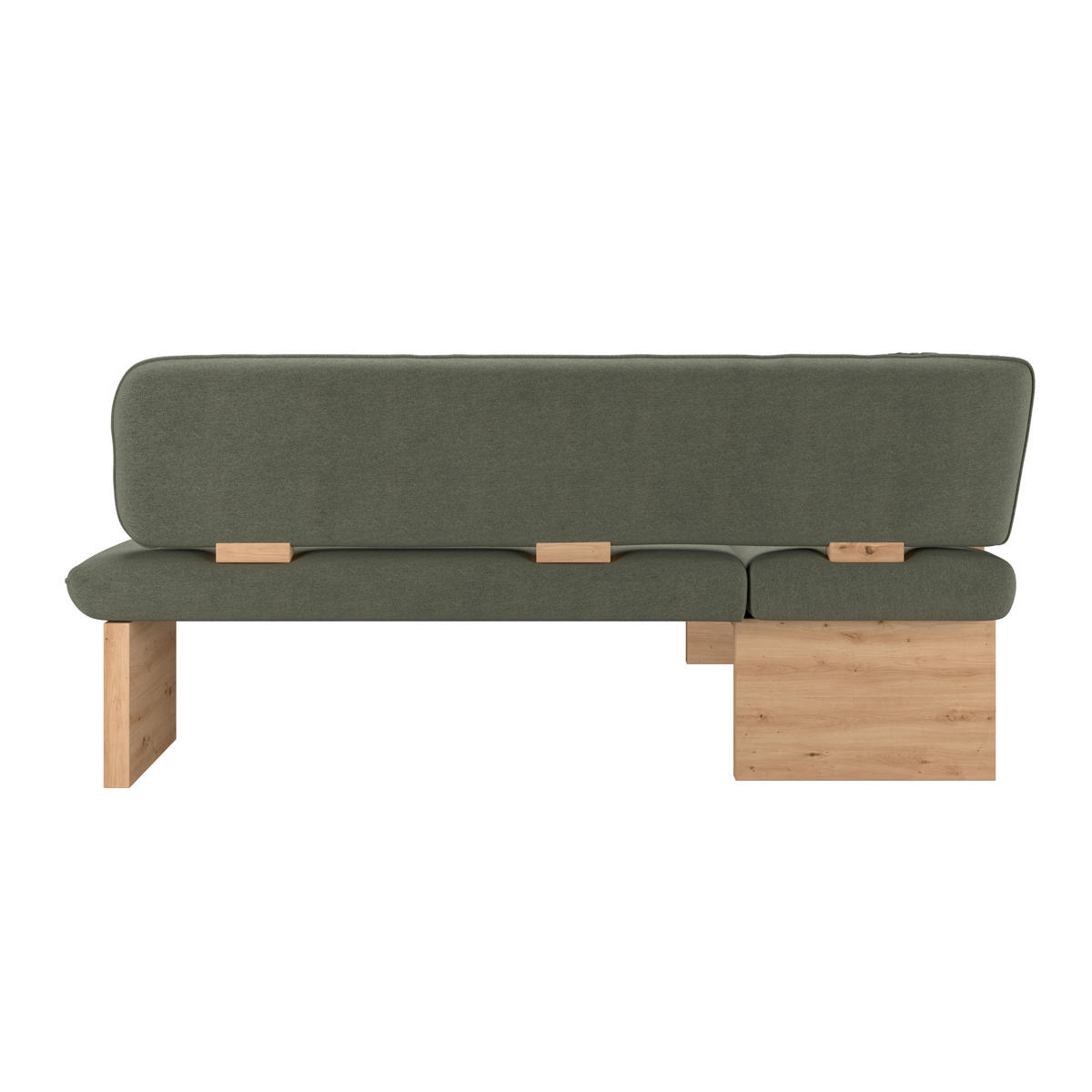 ECKBANK 170/212 cm Webstoff Grün Eiche Sperrholz   - Eichefarben/Grün, KONVENTIONELL, Holz/Textil (170/212cm) - Livetastic