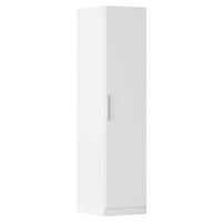 DREHTÜRENSCHRANK 47/197/54 cm,  in Weiß, 1 Tür(en)  - Alufarben/Weiß, KONVENTIONELL, Holzwerkstoff/Kunststoff (47/197/54cm) - home24