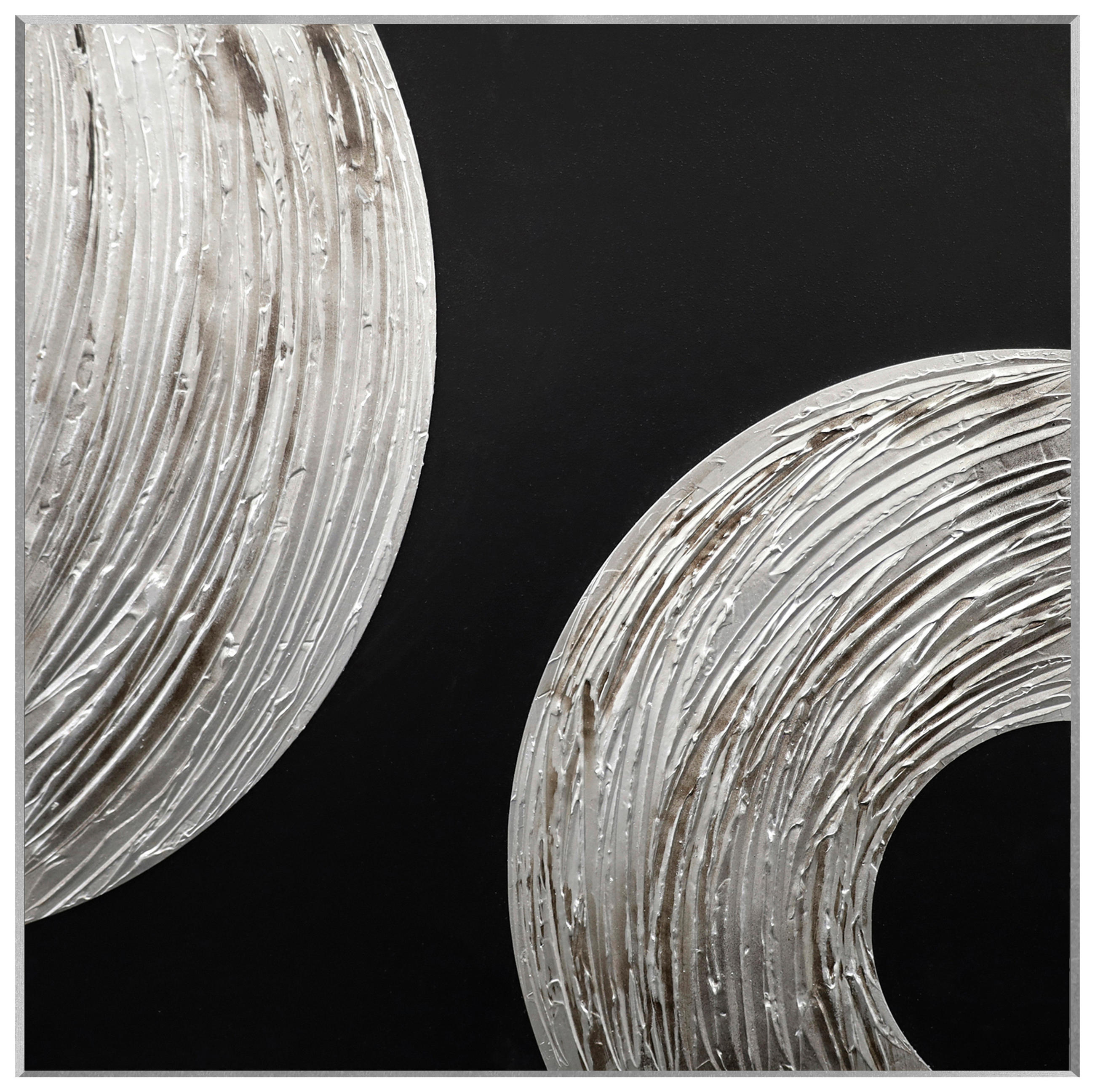 ÖLGEMÄLDE Abstraktes 80/80 cm  - Silberfarben/Multicolor, Design, Holzwerkstoff (80/80cm) - Monee