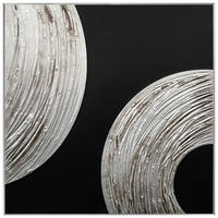 OLEJOMALBA, abstraktní, 80/80 cm  - barvy stříbra/vícebarevná, Design, kompozitní dřevo (80/80cm) - Monee