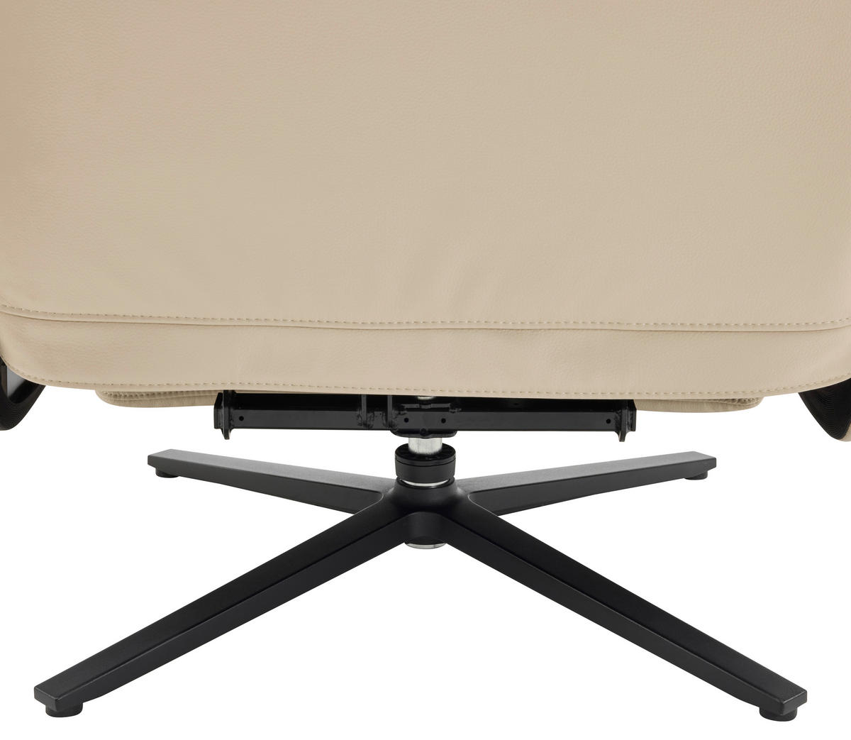 RELAXSESSEL Webstoff Relaxfunktion, Fußteilverstellung    - Creme/Schwarz, Design, Textil/Metall (68/113/84cm) - Livetastic