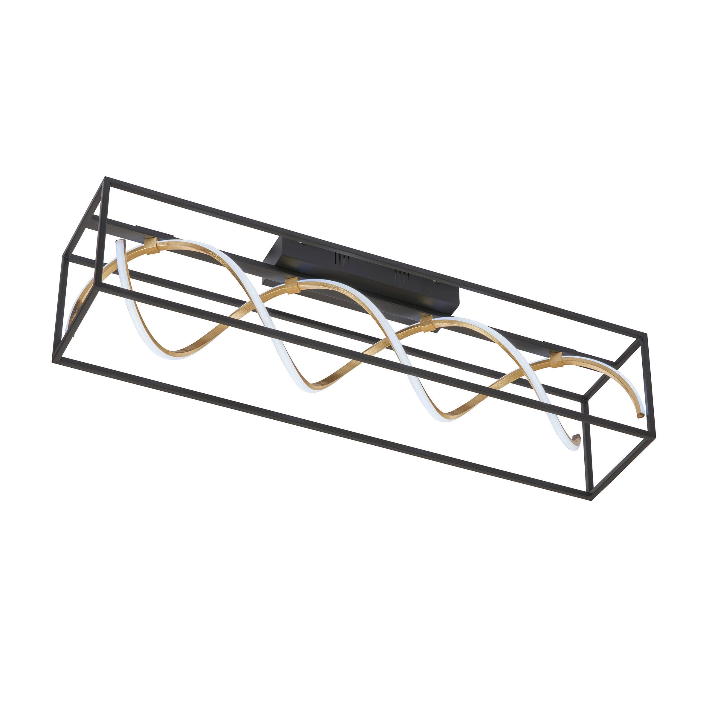 LED-DECKENLEUCHTE 90/20 cm   - Dunkelgelb/Schwarz, Design, Metall (90/20cm) - Fischer & Honsel
