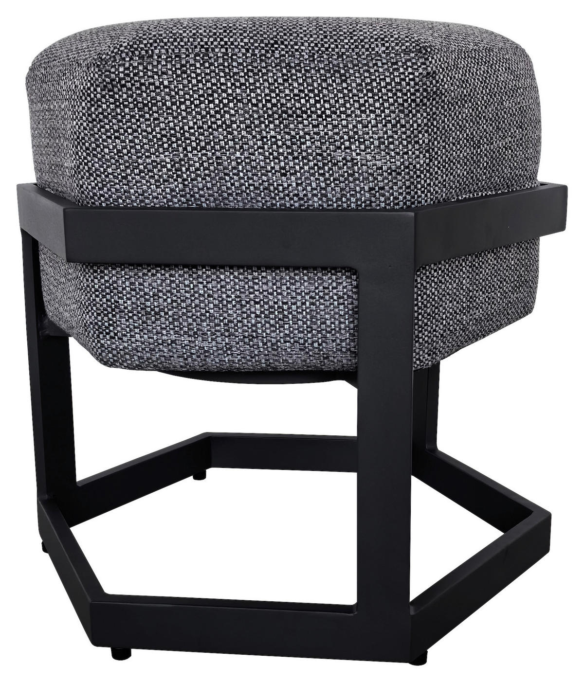 HOCKER Webstoff Anthrazit, Grau  - Anthrazit/Schwarz, Design, Kunststoff/Textil (48/47,5/41,5cm) - Ambia Garden