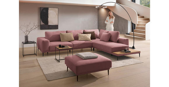 ECKSOFA  in Leinwand Beere  318/271 cm  - Beere/Schwarz, Design, Textil/Metall (318/271cm) - Belluti