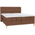 BOXSPRINGBETT 200/200 cm  in Cognac  - Eichefarben/Cognac, KONVENTIONELL, Holz/Textil (200/200cm) - Voleo