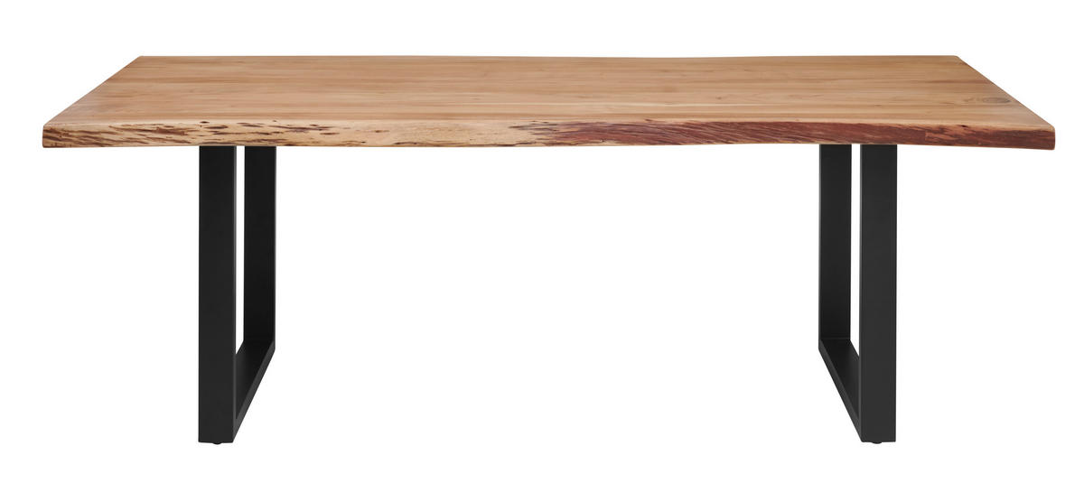 ESSTISCH 240/110/76 cm Echtholz  Holz, Metall gastro- und objekttauglich rechteckig Schwarz, Akaziefarben  - Schwarz/Akaziefarben, Modern, Holz/Metall (240/110/76cm) - P & B