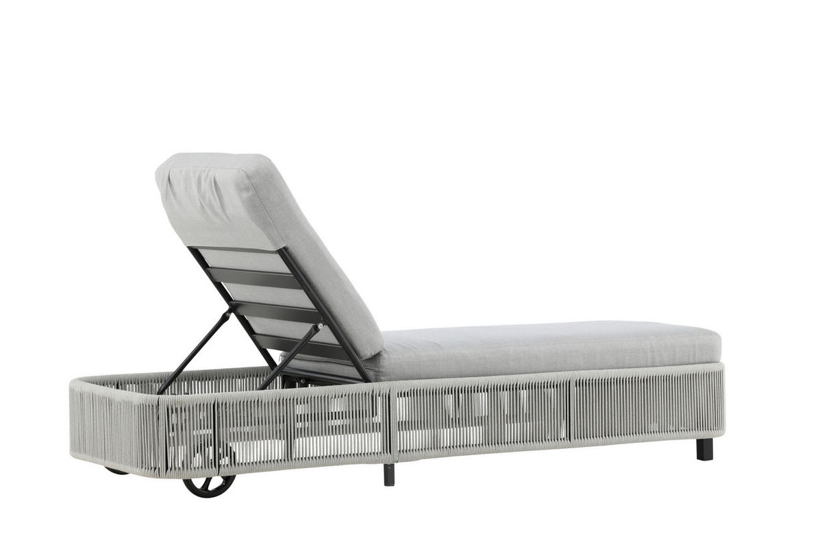 SONNENLIEGE 75/32/205 cm  - Schwarz/Grau, KONVENTIONELL, Textil/Metall (75/32/205cm) - Gardenson