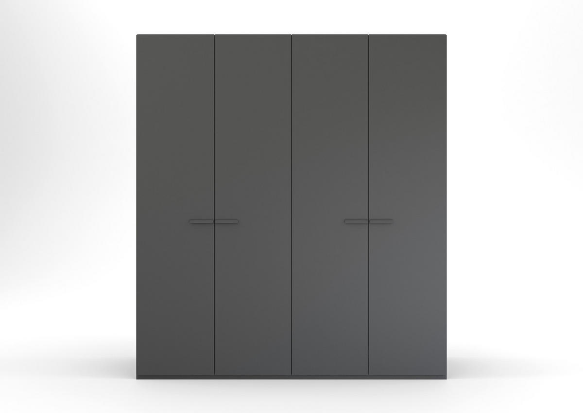 DREHTÜRENSCHRANK 201/223/60 cm 4-türig Graphitfarben  - Graphitfarben, Trend, Glas/Holzwerkstoff (201/223/60cm) - Novel