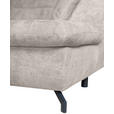 WOHNLANDSCHAFT Creme Struktur  - Creme/Schwarz, KONVENTIONELL, Textil/Metall (188/357/253cm) - Carryhome
