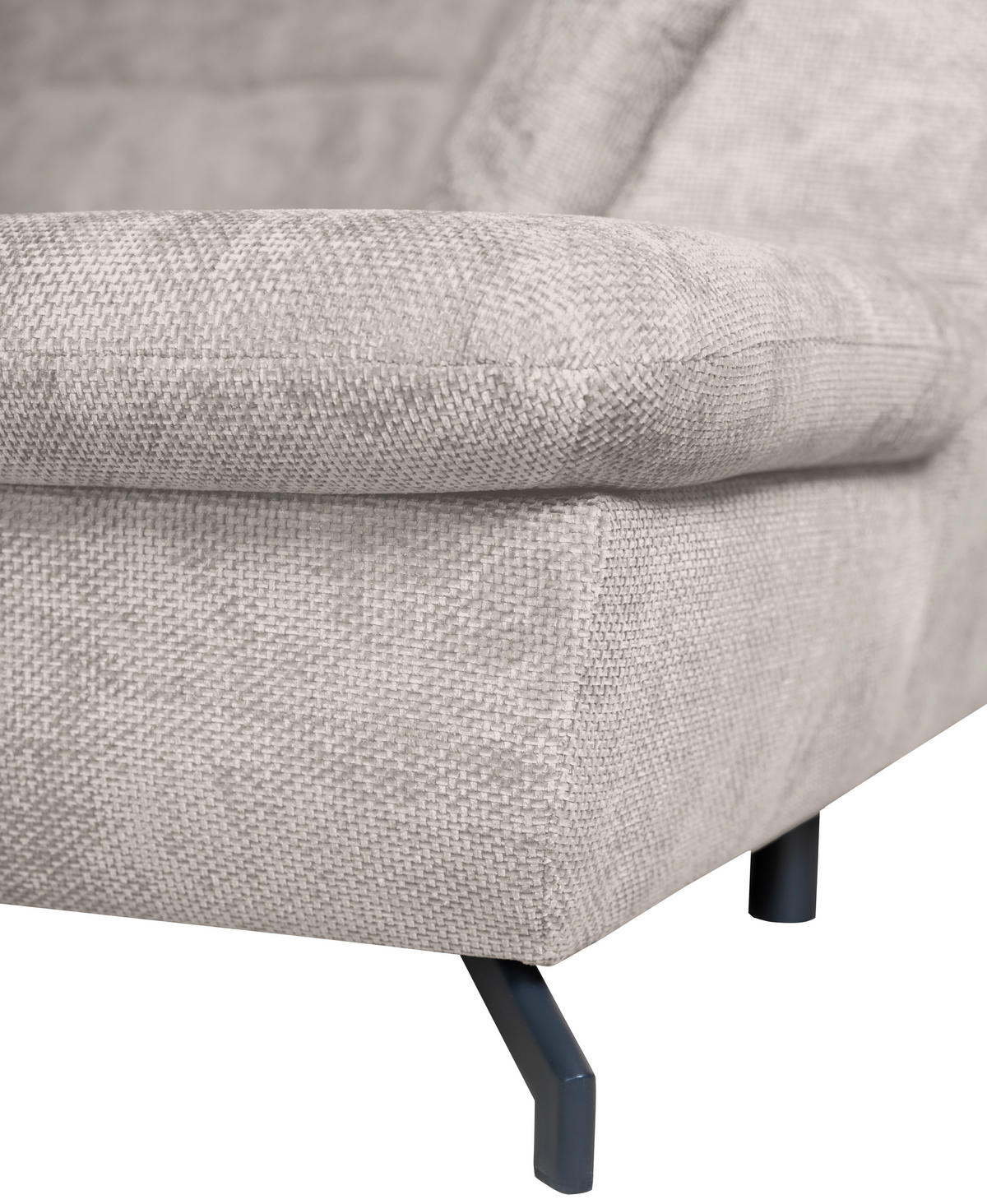 WOHNLANDSCHAFT in Struktur Creme  - Creme/Schwarz, KONVENTIONELL, Textil/Metall (188/357/253cm) - Carryhome
