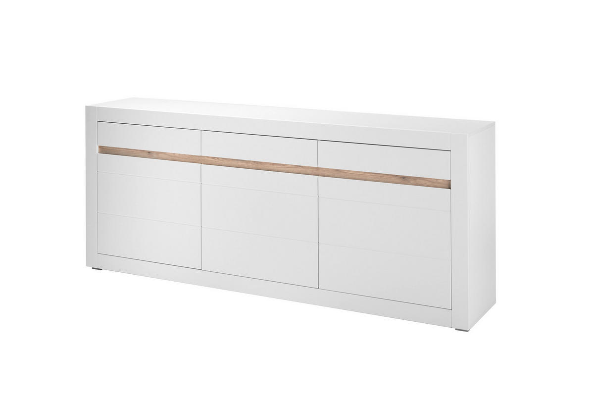 SIDEBOARD  217/90/42 cm 3 Schublade(n)  - Eichefarben/Weiß, Design, Holzwerkstoff (217/90/42cm) - MID.YOU