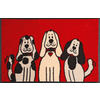 FUßMATTE 50/75 cm Three Dogs  - Rot/Schwarz, KONVENTIONELL, Kunststoff/Textil (50/75cm) - wash+dry