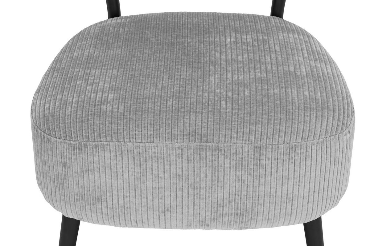 SESSEL in Cord Grau  - gris/noir, Design, textile/métal (62/76/65,5cm) - P & B