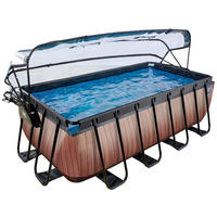 POOL-SET WOOD 400/200/122 cm  - Braun, KONVENTIONELL, Metall (400/200/122cm) - EXIT Toys