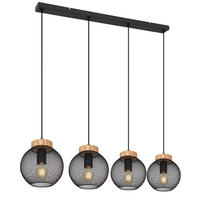 HÄNGLAMPA 95/20/120 cm  - brun/svart, Basics, metall/trä (95/20/120cm) - Globo