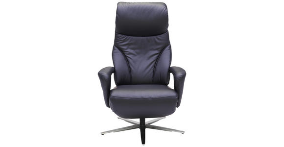 RELAXSESSEL in Leder Schwarz - Edelstahlfarben/Schwarz, Design, Leder/Metall (75/112/88cm) - Dieter Knoll