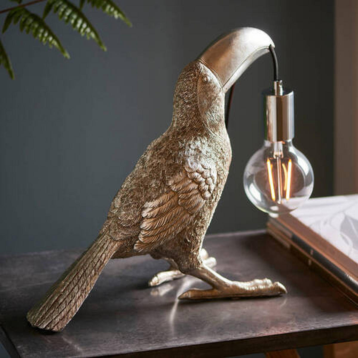 TISCHLEUCHTE Endon Toco Toucan 34.5/17,5/34 cm   - Chromfarben/Silberfarben, Trend, Kunststoff/Metall (34.5/17,5/34cm) - ENDON