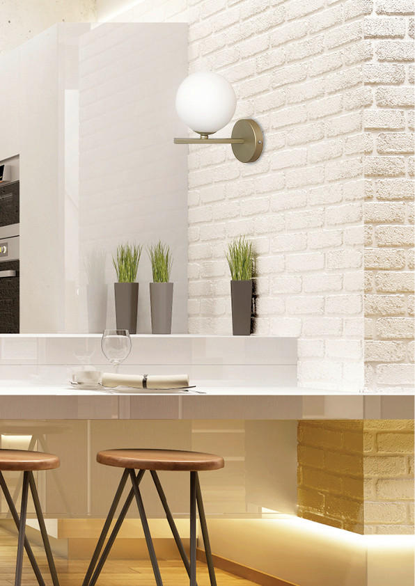 VÄGGLAMPA 20/12/19 cm   - mässingsfärgad, Klassisk, metall (20/12/19cm)
