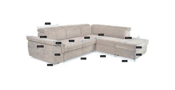 ECKSOFA Grau Flachgewebe  - Schwarz/Grau, KONVENTIONELL, Kunststoff/Textil (280/235cm) - Carryhome