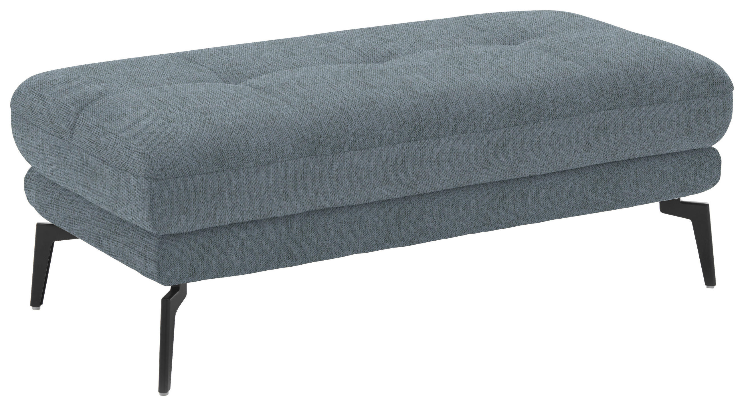 HOCKER in Textil Blaugrau  - Blaugrau/Schwarz, Design, Textil/Metall (132/45/68cm) - Beldomo Style